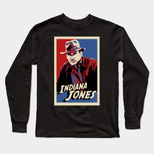 Indiana Jones Pop Art Style Long Sleeve T-Shirt